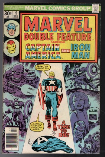 Marvel Double Feature #19 ORIGINAL Vintage 1976 Marvel Comics Captain America